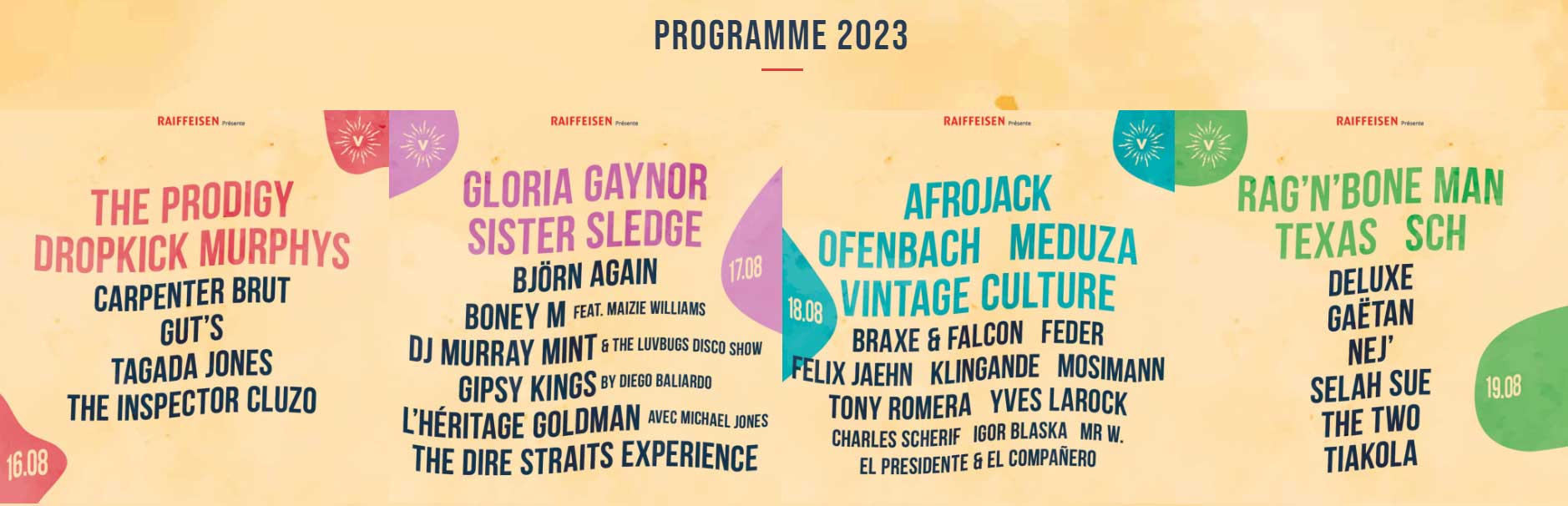 programmation Venoge Festival 2023